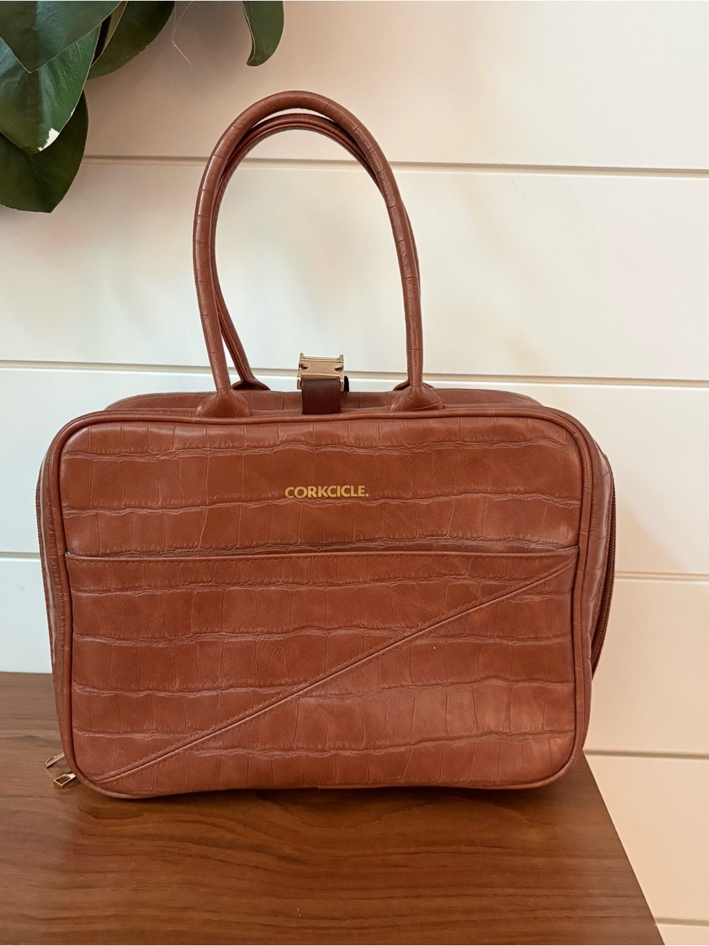 Corkcicle Caramel Croc Baldwin Boxer Lunchbox Lunch Cooler Bag Brown Insulated